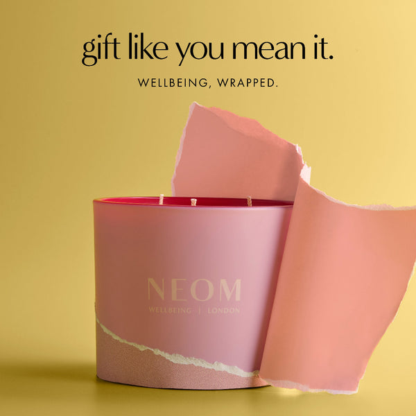 NEOM Wellbeing Itβs All Rosy 3 Wick Candle 420g