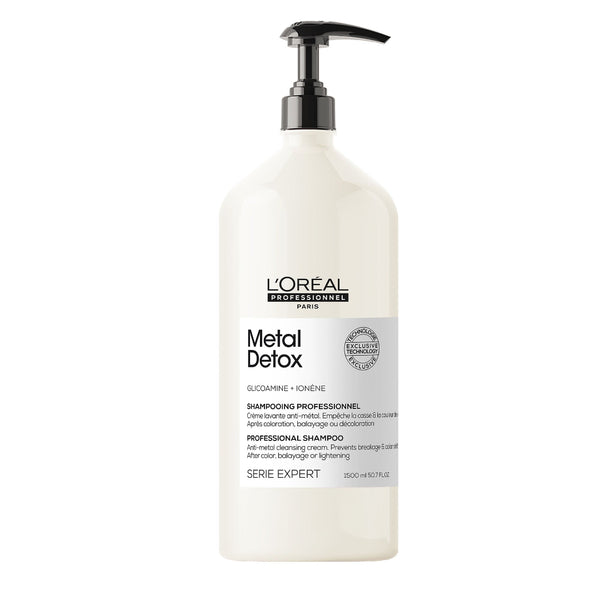 L'Oreal Metal Detox shampoo bottle on a white background