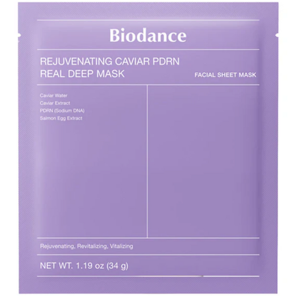 Biodance rejuvenating caviar PDRN real deep mask packaging on a white background