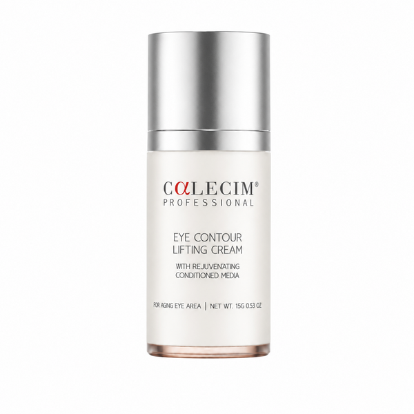 Colecim Professional Eye Contour Lifting Cream in a white bottle with a metallic silver cap, shown on a plain white background.