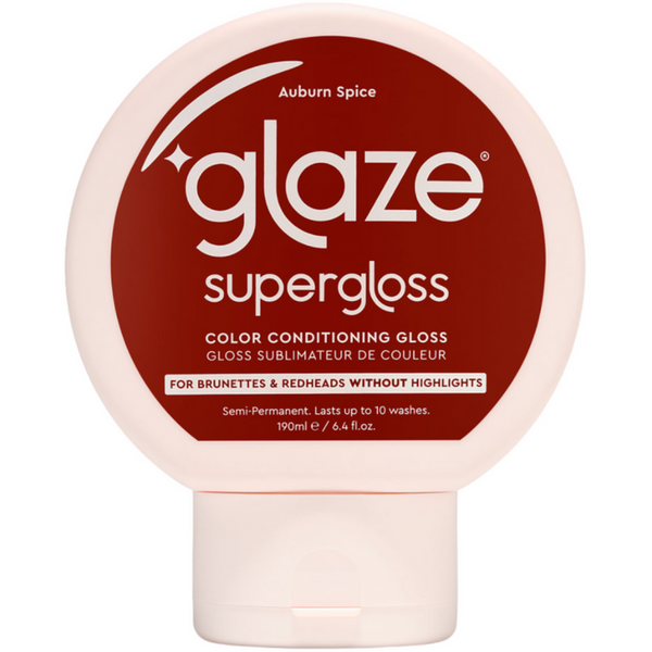 Glaze Supergloss color conditioning gloss bottle on a white background