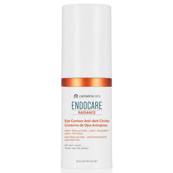 Skincare product container for eye contour with 'Endocare' branding on a white background