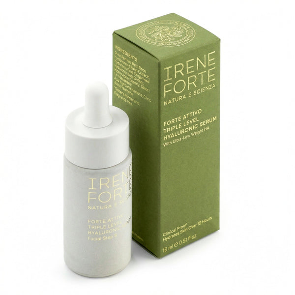 Irene Forte skincare serum bottle and packaging on a white background