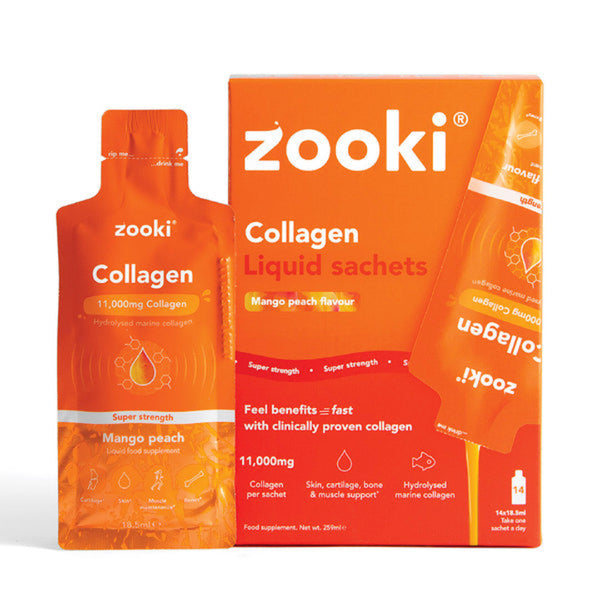 Zooki Collagen Liquid sachets packaging on a white background