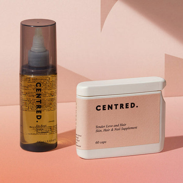 Centred holistic haircare products supporting scalp health and hair growth