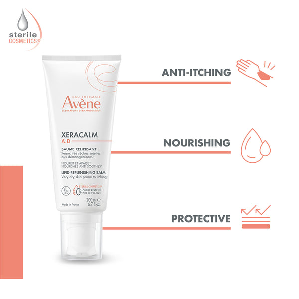 Avène XeraCalm A.D. Lipid-Replenishing Balm Moisturiser for Dry, Itchy Skin 200ml