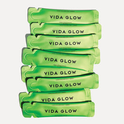 Stack of Vida Glow bars on a white background