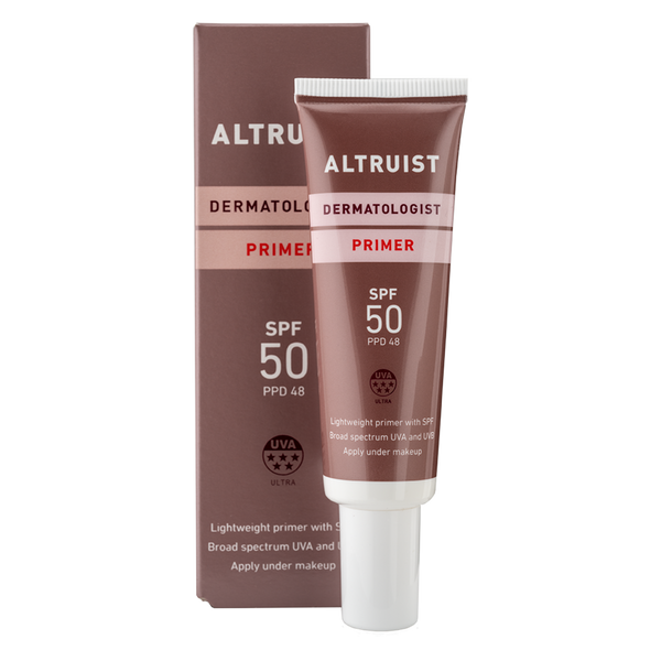 Altruist Dermatologist Primer SPF 50 with packaging on a white background