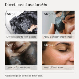 Step-by-step guide on using a skin treatment product with images and text.