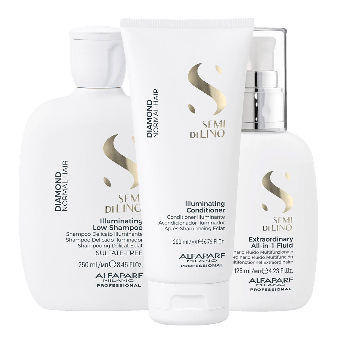 Alfaparf Milano Semi di Lino Diamond Illuminating Haircare Trio