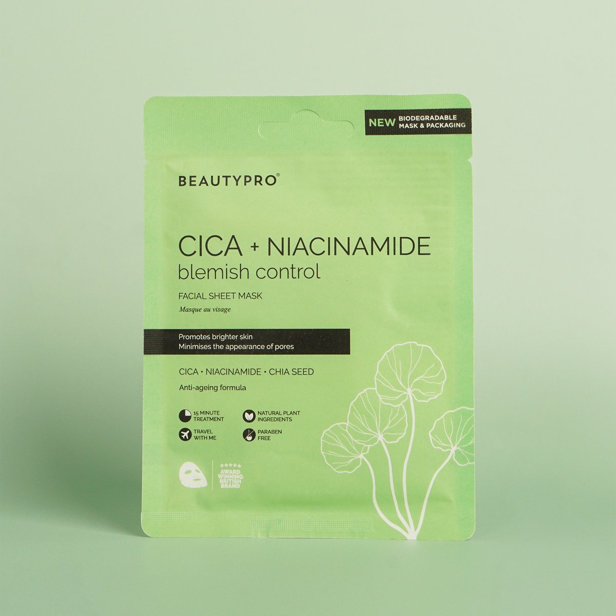BEAUTYPRO CICA & NIACINAMIDE Blemish Control Sheet Mask