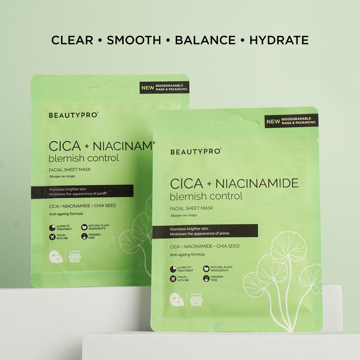 BEAUTYPRO CICA & NIACINAMIDE Blemish Control Sheet Mask