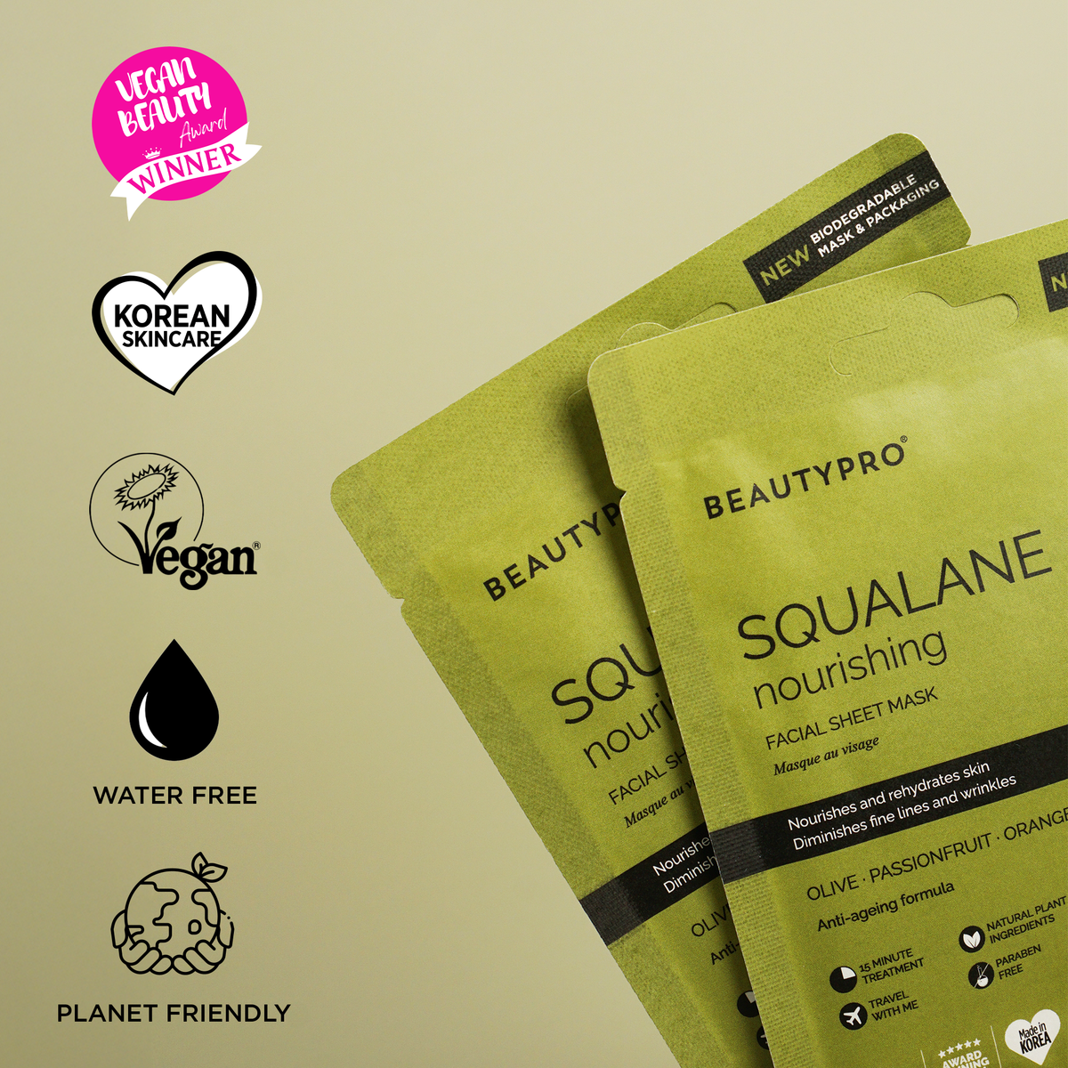 BEAUTYPRO Squalane Nourishing Face Sheet Mask