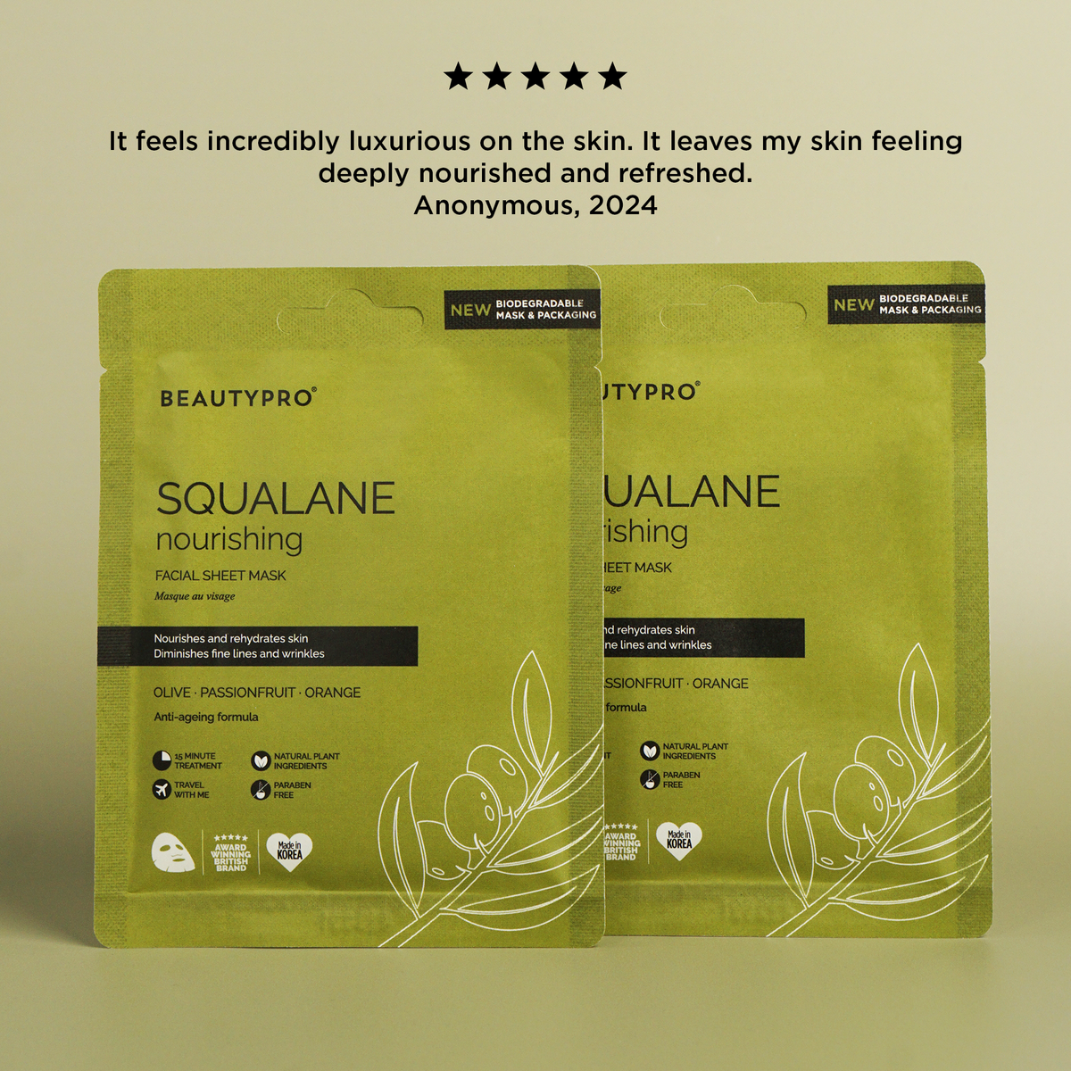 BEAUTYPRO Squalane Nourishing Face Sheet Mask