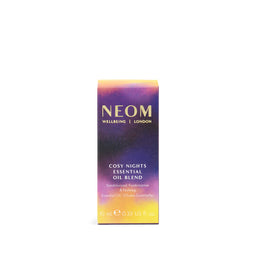 Neom Cosy Nights Essential Oil Blend packaging on a white background