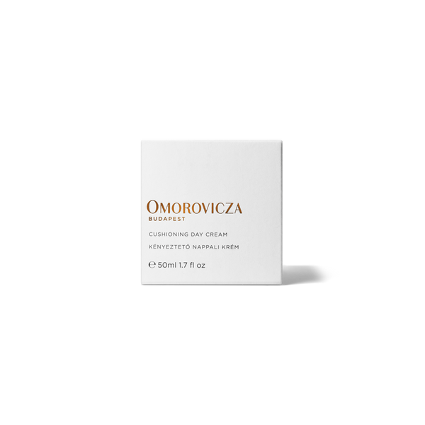 A square white box for Omorovicza Budapest Silver Skin Saviour, featuring elegant gold and black typography, set against a clean white background with a soft shadow.