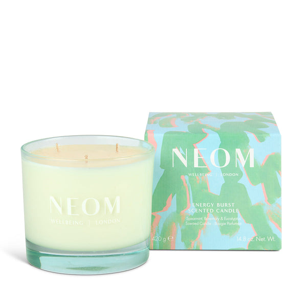 NEOM Energy Burst 3 Wick Candle - Spearmint, Rosemary & Eucalyptus 420g