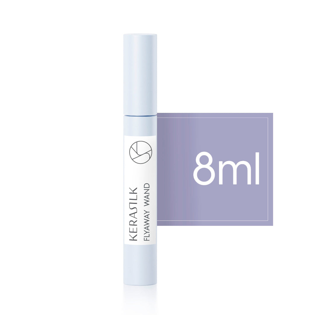 Kerastilk flyaway wand with 8ml label on a white background