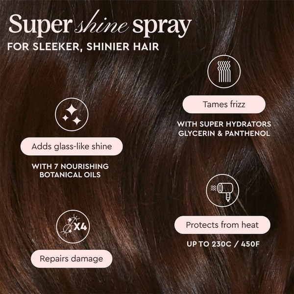 Glaze Mirrorglaze 4-in-1 Heat Protect Anti-Frizz Super Sleek Shine Spray 190ml