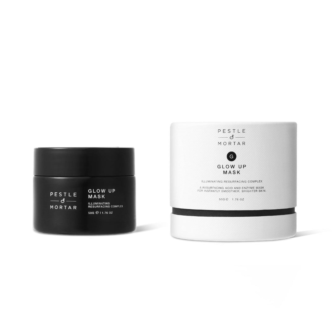 Two jars of Pestle & Mortar Glow Up Mask on a white background