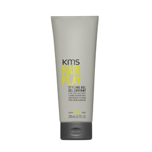 KMS Hair Play styling gel tube on a white background