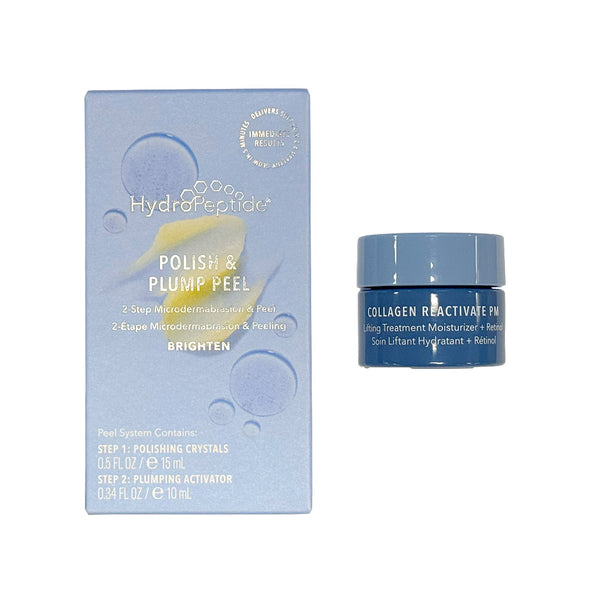 Freebie: HydroPeptide Polish & Plump Face Peel Duo with Collagen ReActivate PM 15ml + 10ml + 15ml