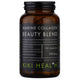 Brown supplement bottle labeled 'Marine Collagen Beauty Blend' by KIKI Health on a white background