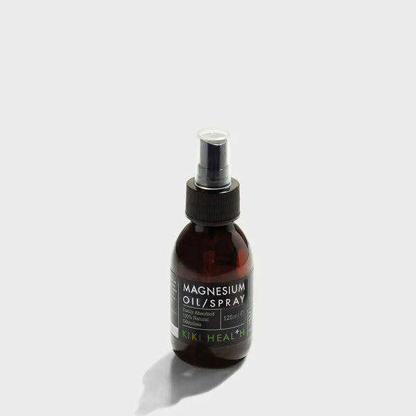 Bottle of magnesium oil spray on a white background