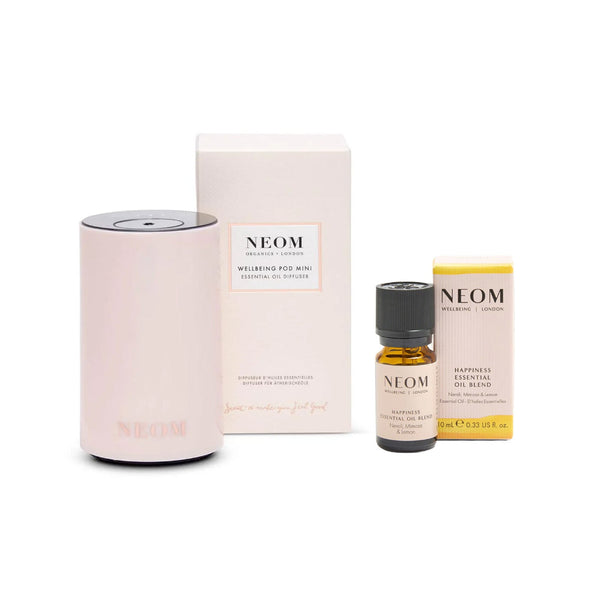 NEOM Wellbeing Pod Mini (Nude) and Happiness Essential Oil Blend Duo