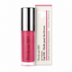 Perricone MD No Map Lip Oil in a vibrant pink shade, shown in a clear bottle with a reflective silver cap next to its cream-colored packaging box.
