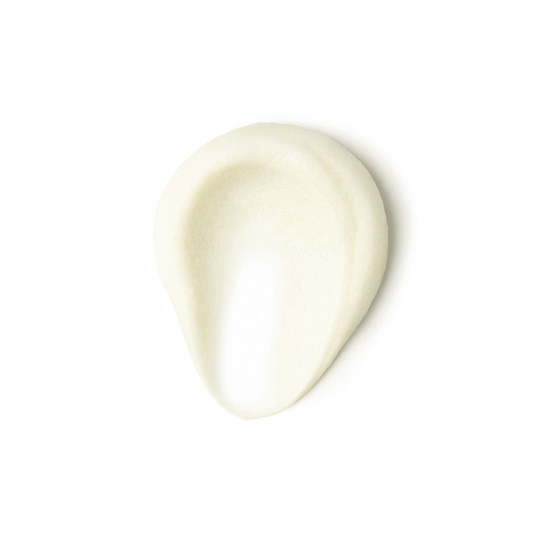 White teardrop-shaped object on a white background