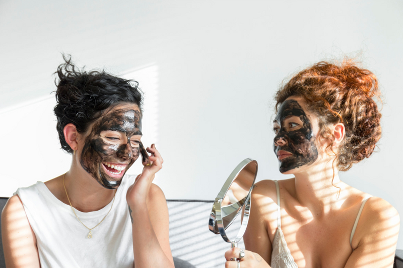 Models Applying Face mask