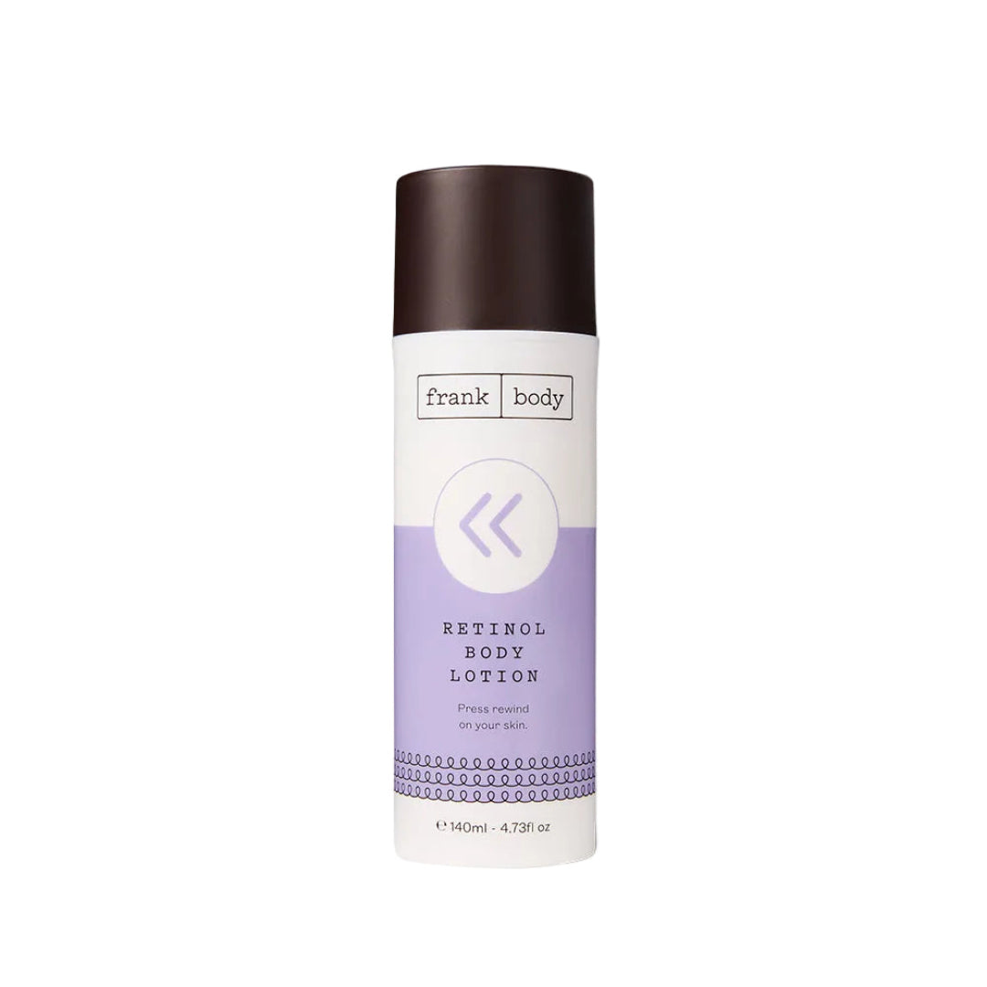 Frank Body Retinol Body Lotion bottle on a white background