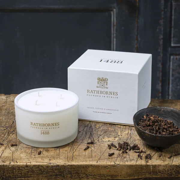 Rathbornes 1488 Cedar, Cloves and Ambergris Luxury Travel Candle Gift