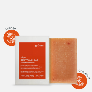 grüum såpa Zero Plastic Body Bar - Orange & Grapefruit (95g)