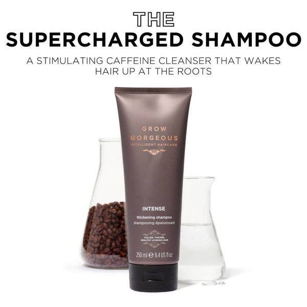 the supercharged shampoo, a stimulating caffeine cleanser that wakes hair up at the roots