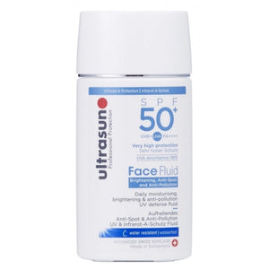 White Ultrasun SPF 50+ Anti Pollution Face Fluid bottle
