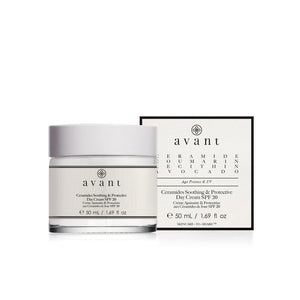 Avant Skincare Ceramides Soothing & Protective Day Cream SPF 20 and packaging 