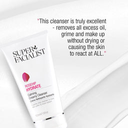 A positive quote of a review of the creamy cleanser