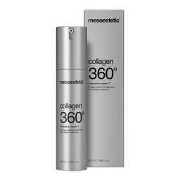 A container of mesoestetic Collagen 360 Degree Intensive Cream with its box packaging